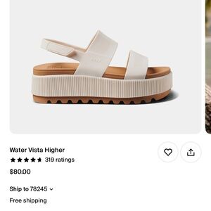 Reef White and Tan Platform Sandals